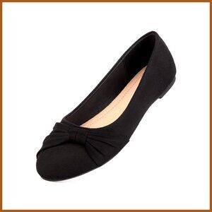 Faux Suede Ballet Flats Slip On Comfortable Walking Shoes